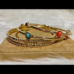 INC GOLD-TONE MULTI COLOR BANGLE BRACELET